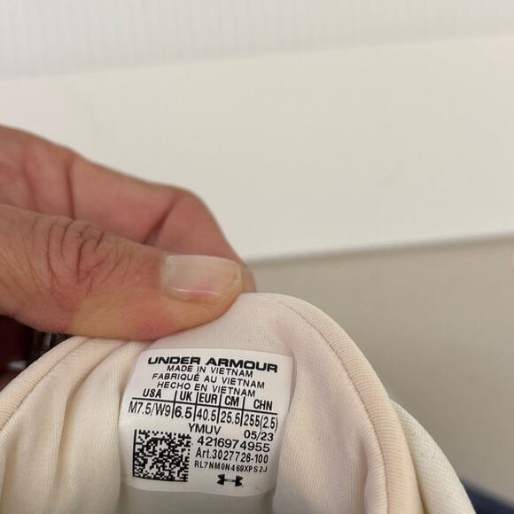 Under Armour SlipSpeed Shoes Women Sz 9 Mesh White Sneakers Sample without Box - Picture 3 of 6